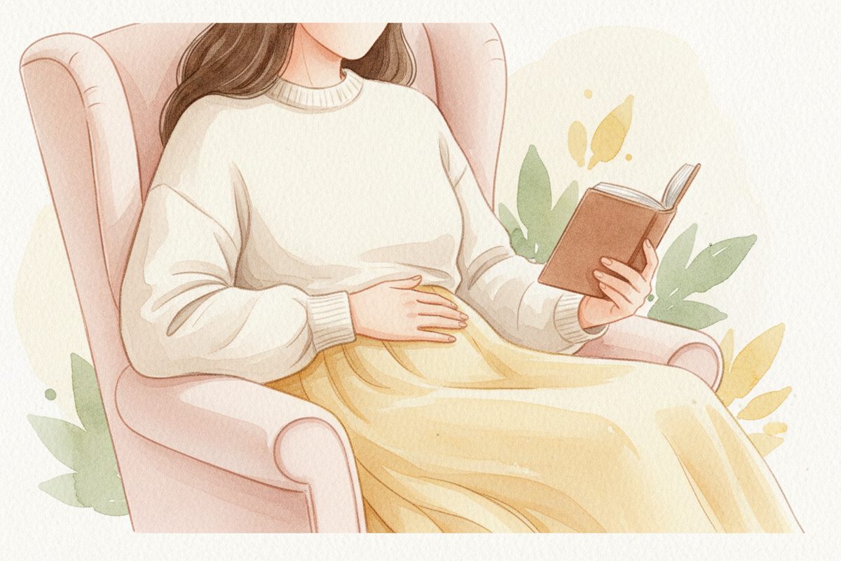 A warm watercolor illustration of week 4 of pregnancy