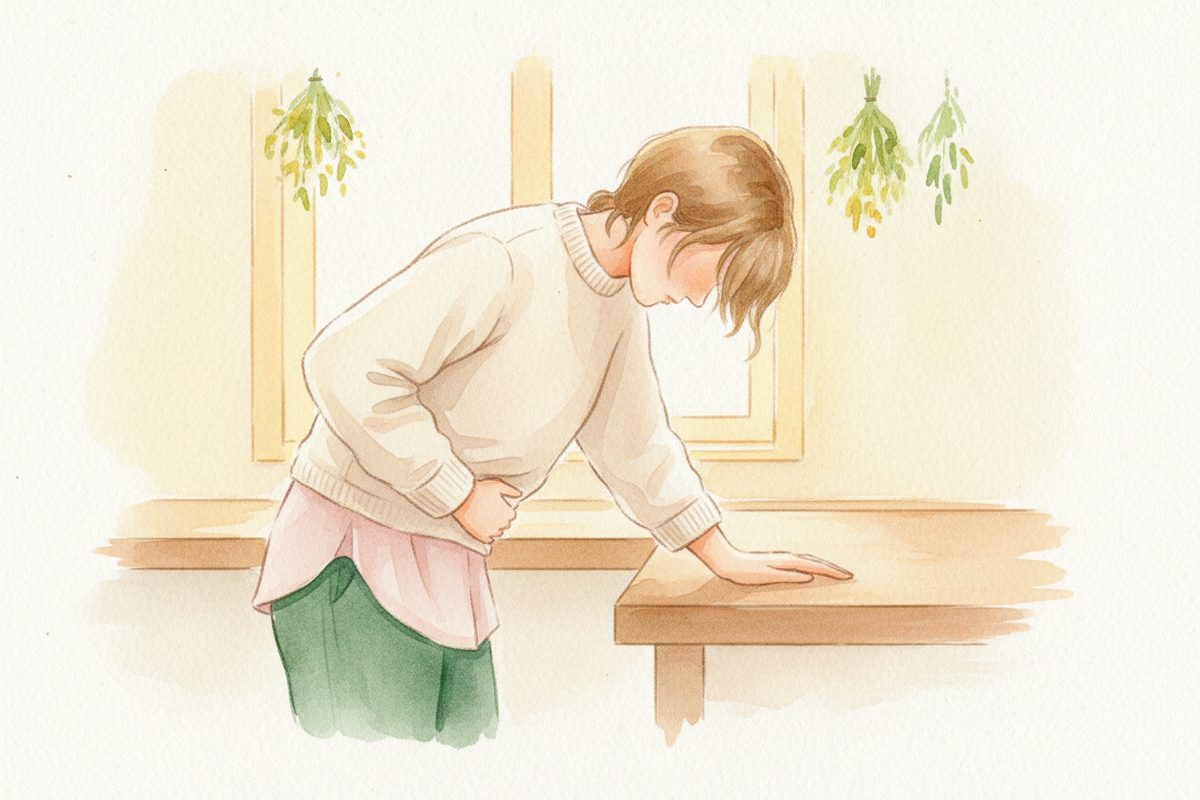A warm watercolor illustration of week 6 of pregnancy