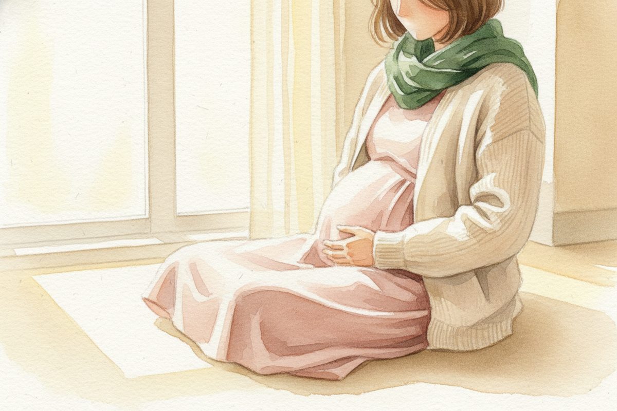 A warm watercolor illustration of week 11 of pregnancy