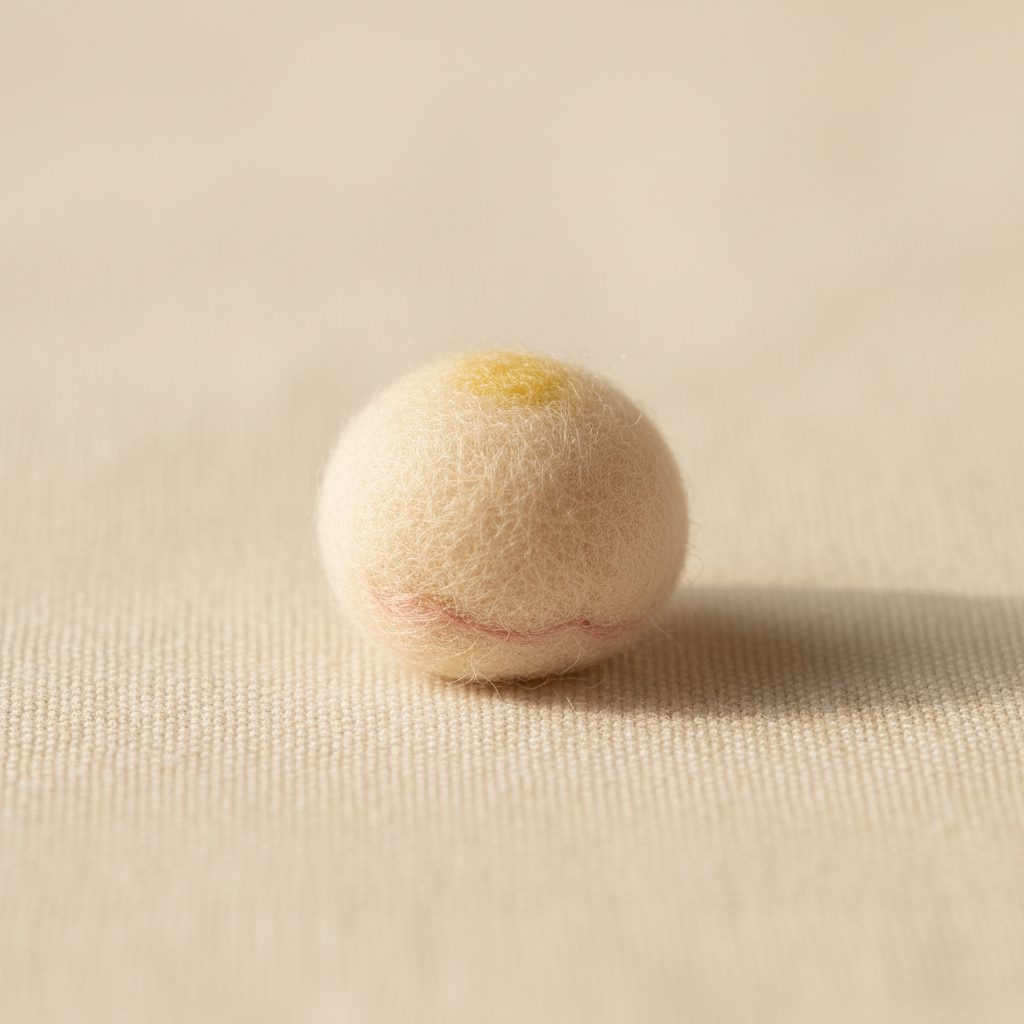 A needle-felted wool a held breath