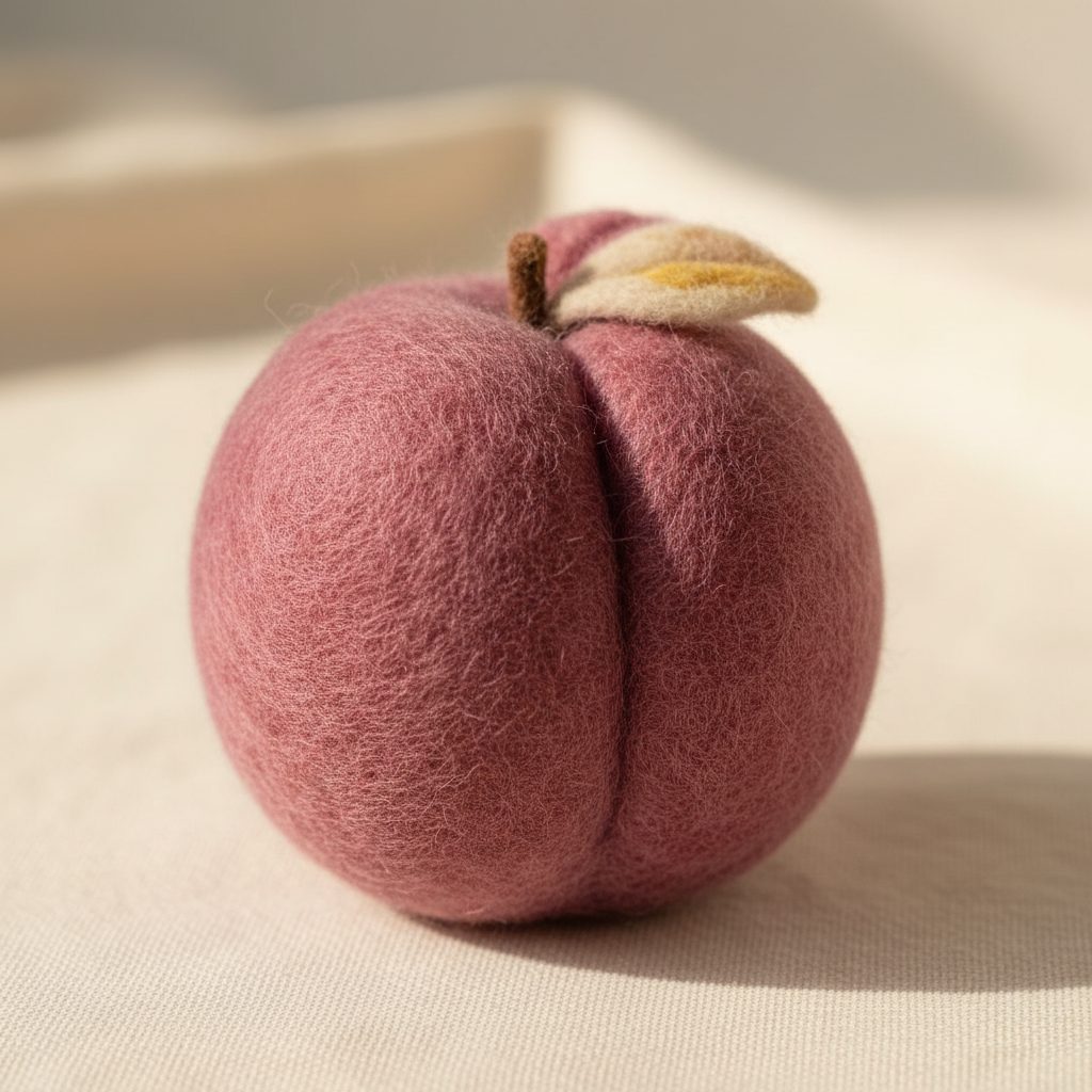 A needle-felted wool a plum