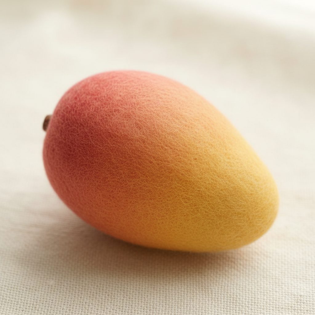 A needle-felted wool a mango