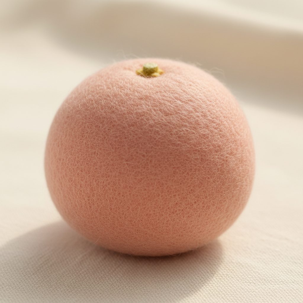 A needle-felted wool a grapefruit